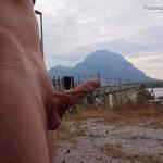 myoutoorcock:Naked beside train tracks