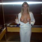 Blonde wife no bra elevator big