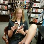 Without panties in Our bookstore set…