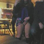 Pantyless at a bar