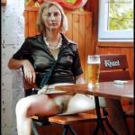 Slim blonde wife hairy pussy drinking beer