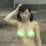 Japanese girl in bikini sharking to naked