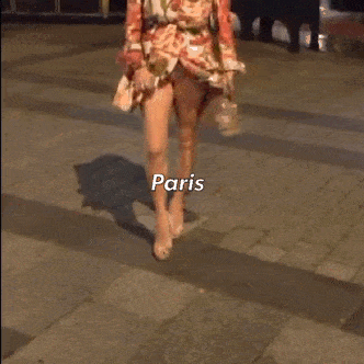 Pussy Flash Pics Public Flashing Pics No Panties Pics Flashing GIFS - Naughty Paris: Walking toward camera pantyless