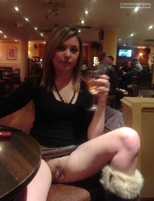 Drunk Daughter Flashing Her Pussy