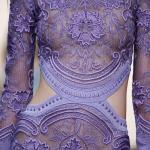 Roberto Cavalli spring 2015 – Lacy purple see through dress
