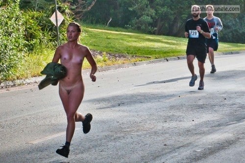 Naked jogging voyeur public nudity
