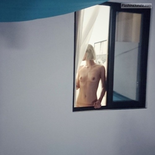 Voyeur Pics Teen Flashing Pics Public Flashing Pics Boobs Flash Pics - Neighbor teen blonde topless on window