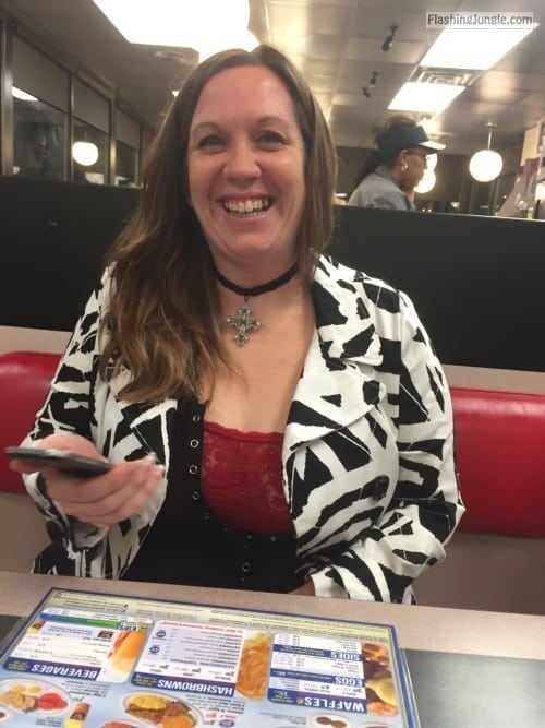 Public Nudity Pics - idareyoucontest: Mmmmm Waffle House and tits!!!!dare completed…