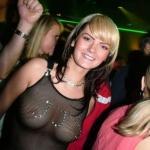 carelessinpublic: In her transparent fishnet dress on a dance…