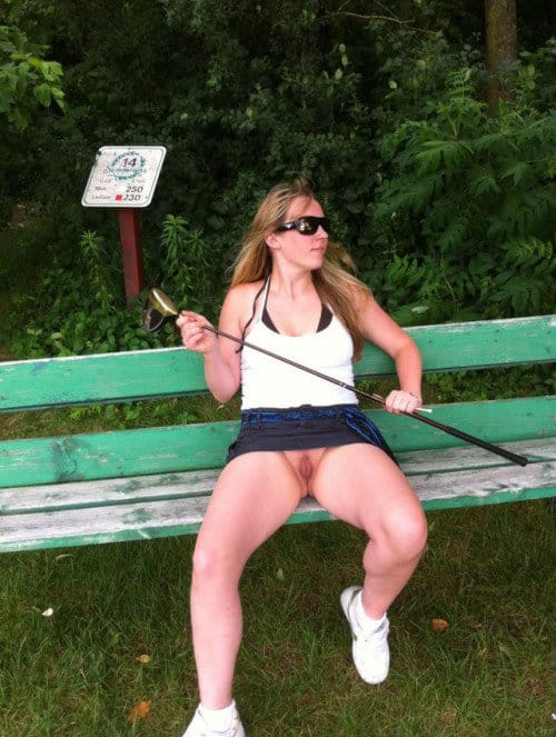 Public Flashing Pics - carelessinpublic:In a park in a short skirt and showing her…