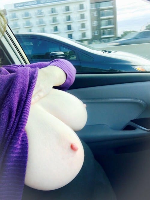 i will wait for you there:Putting on a show in traffic…Happy... public flashing