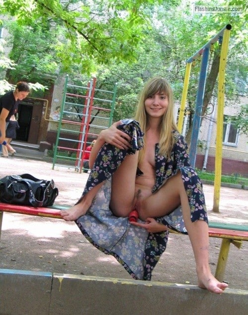 sexypieces:Playground public nudity