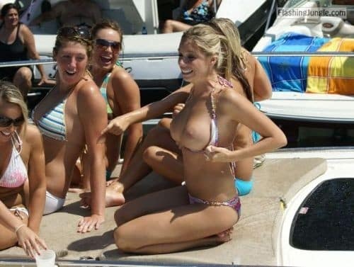 embarrassed downblouse gallery - happyembarrassedbabes:Happily Embarrassed on a Boat! by… - Public Flashing Pics