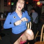 carelessinpublic:In a short skirt inside a bar and showing her…
