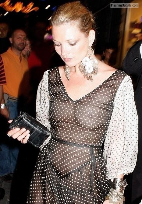 Public Flashing Pics - carelessinpublic:Kate Moss showing her boobs in her transparent…