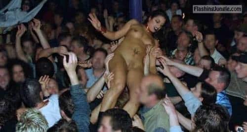 enf findings:This crowd surfing had got a little out of hand.... public flashing 