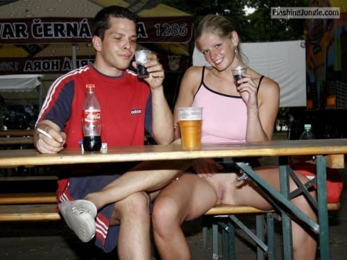 women with dresses or mini skirts without panties in pictures - carelessinpublic: In a short skirt inside a restaurant and… - Public Flashing Pics