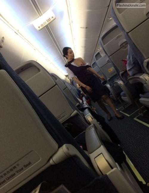 Public Flashing Pics - Stewardess nip slip…