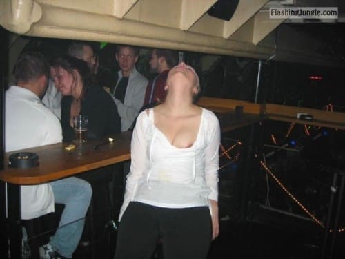 Public Flashing Pics - carelessinpublic:Inside a bar and accidentally showing her…