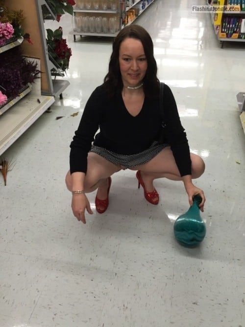 sluttypublic2: Store whore no panties 