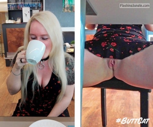 mastersbuttcat: #buttcat during the breakfast in a hotel.... no panties 