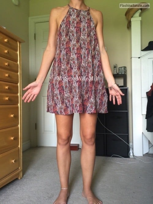 No Panties Pics - mysexywifemilf: Older pics of my sexy wife modeling a sundress…