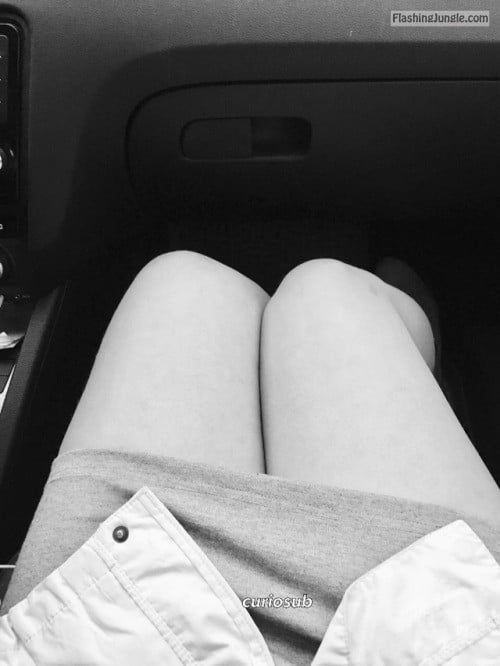 curiosub: Yesterday the hubby and I went for a little roadtrip,... no panties 