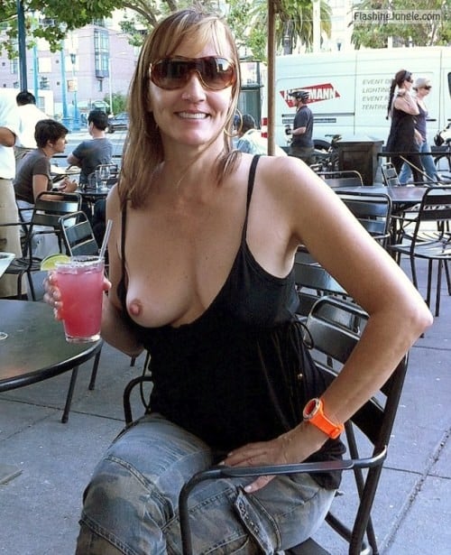 Public Nudity Pics - one-tit-out:One-Tit-Out