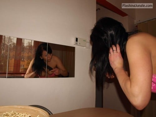 Public Flashing Pics - voyeur on tits and nipple with hidden cam 33