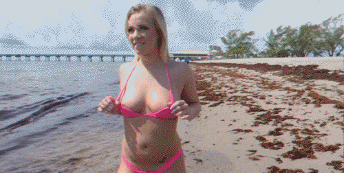 Dirty teen flashes her sexy nipples and boobs on the beach teen public sex public flashing nude beach gifs boobs flash