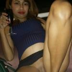 Drunk Asian slut shows off her coochie at the night club