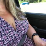 Naughty MILF takes a pic of her hot cleavage