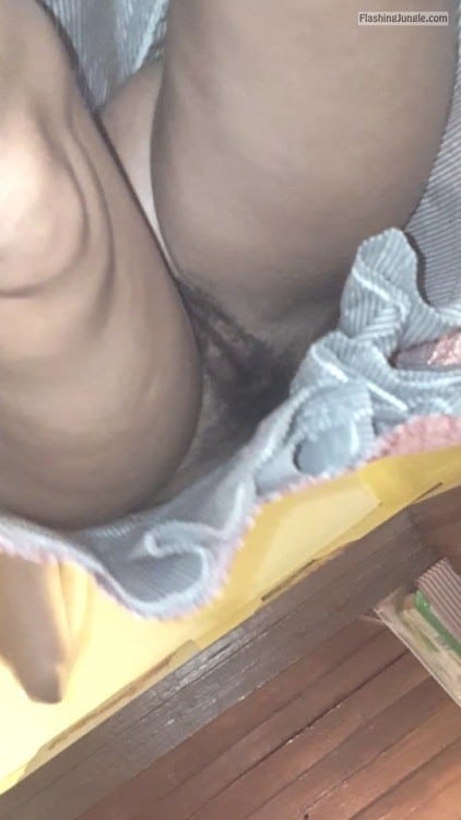 Upskirt Pics No Panties Pics - Daddy is peaking again under skirt Hairy cunt no pantyless