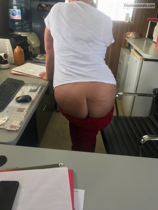 Office hump day no panties ass flash 