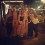 Two naked boys and 4 teen girls on the street