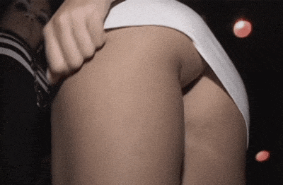 boyfriend cutoff shorts - Dancing pantyless in short white dress - Flashing GIFS