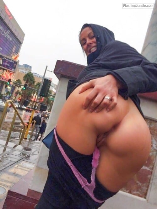 Public Flashing Pics - Asspussy flashing – panties go down dick goes in