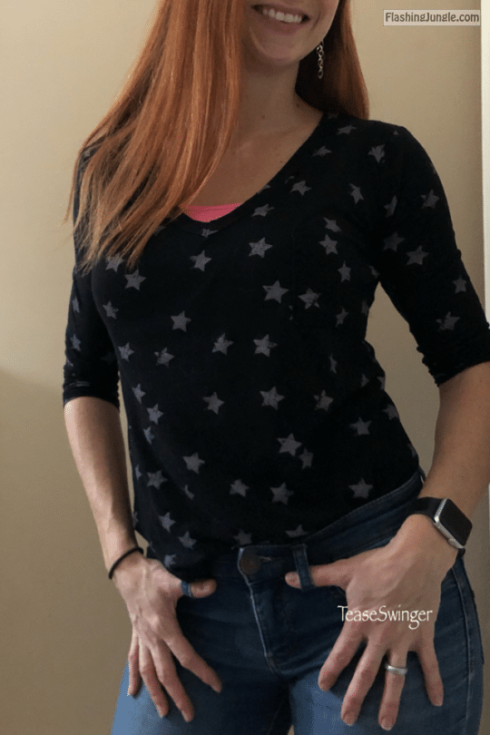 milf boob - teaseswinger: Just a MILF out running errands…still commando ? - No Panties Pics