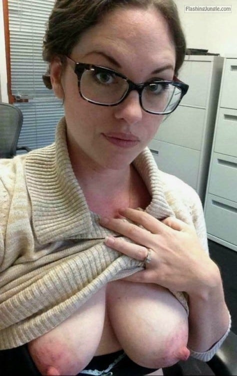 Topless MILF With Nerdy Glasses Dressed Nude Boobs
