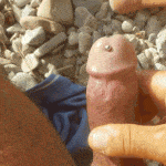 pierced dick beach masturbation gif