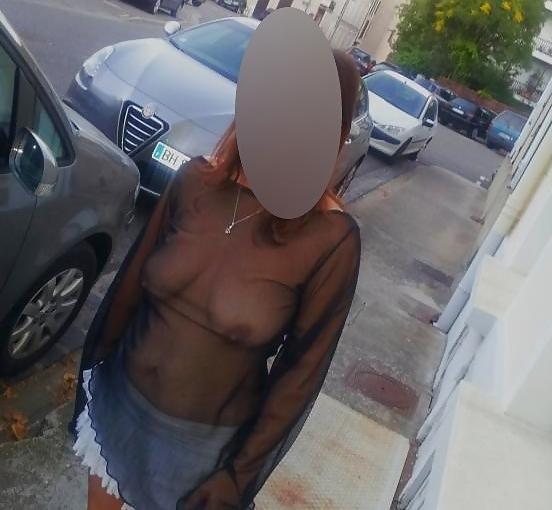 Regards from France: Pantyless slut wife no bra