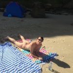 milf showing hot ass and naked body for beach voyeurs