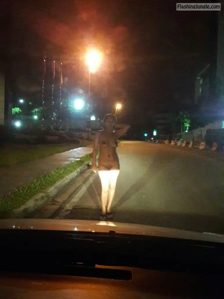 xxxbig blacks pics - laura16 in front of car at night nude dare outdoor - Public Nudity Pics