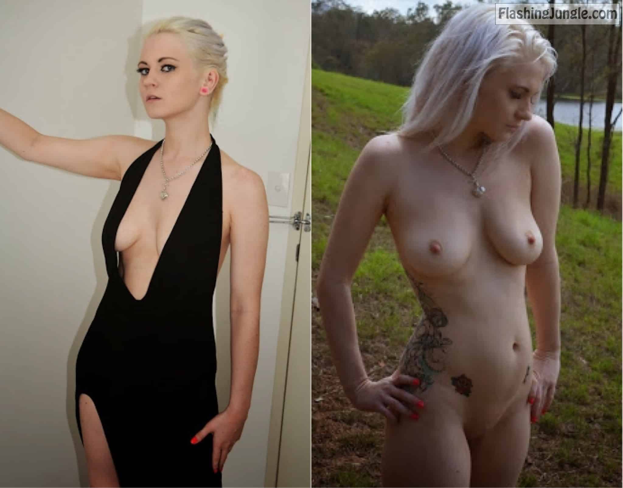 Real Amateurs Public Nudity Pics - Inked Blonde Dressed Nude – Aussie From Brisbane