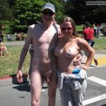 Topless Girl Exhibitionist Brucie Public Nudity | CFNM | Bay to Breakers nudists