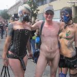 Naked Folsom Street Fair, Exhibitionist Brucie CFNM BDSM public nudity