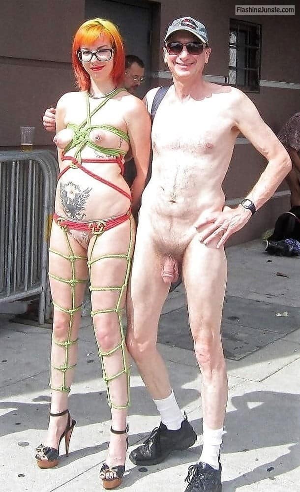 Real Amateurs Public Nudity Pics - BDSM Girl and Exhibitionist Brucie at San Francisco Folsom Street Fair