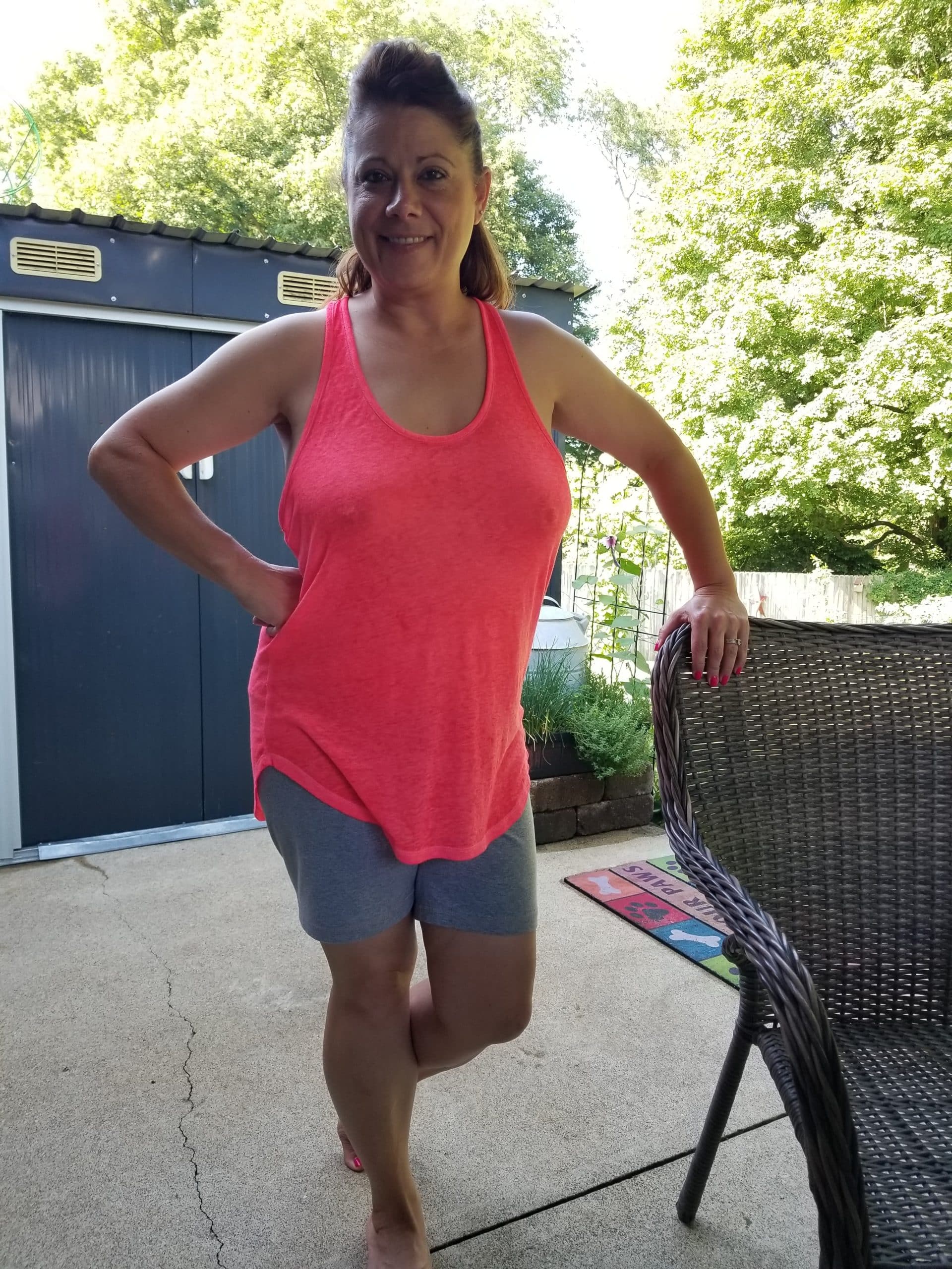 Tanya enjoying porch in a pink see thru top real nudity milf pics howife boobs flash