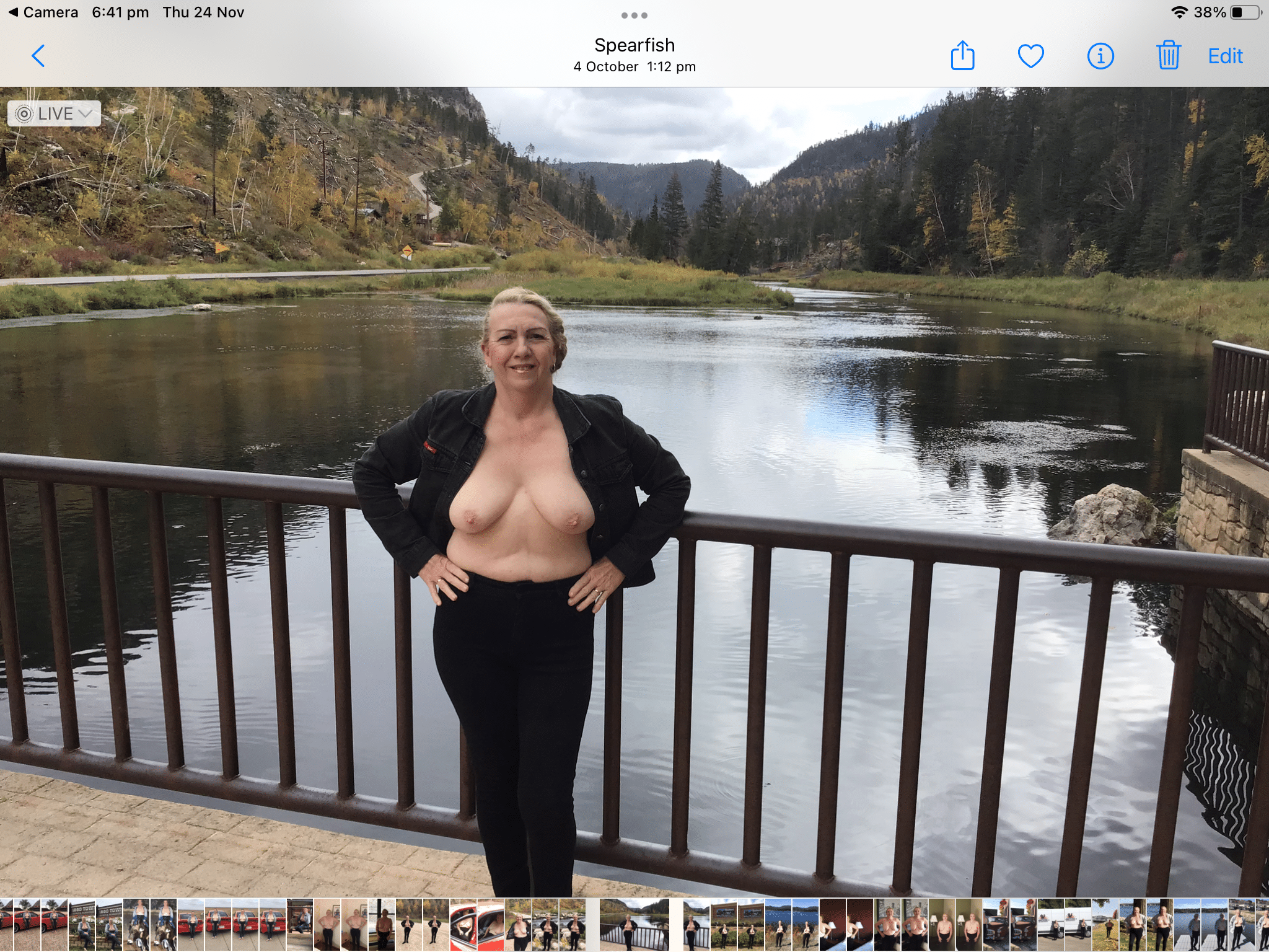 Real Amateurs Mature Flashing Pics Hotwife Pics Boobs Flash Pics - Getting my natural tits out at the lake