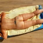 Nude Sunbath on water bed / Tramp Stamp